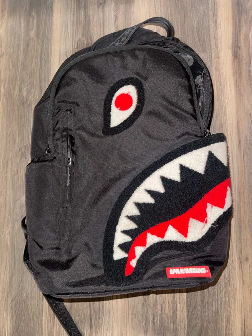 Sprayground Black Red White Shark Backpack